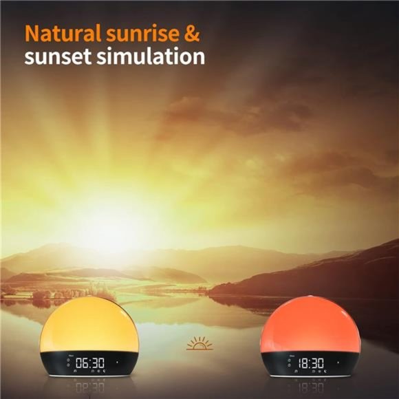 Sunrise Alarm Clock, Bluetooth Speaker Sound Machine,Sunrise & Sunset Simulation - Picture 3 of 5